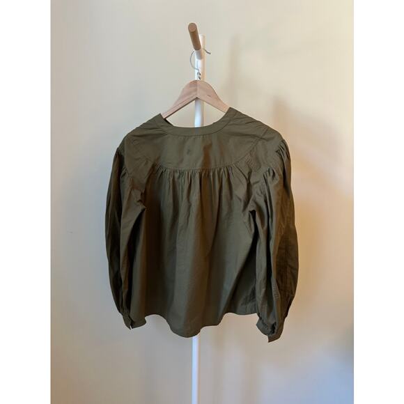 Ulla Johnson Delaney Long Sleeve Cotton Top in Beech, Size 2 - Picture 3 of 3